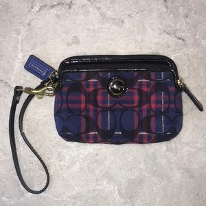 Coach plaid wristlet